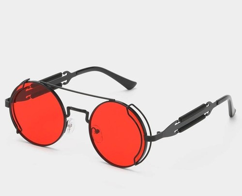 Steampunk brille rot - steampunk, schwarz