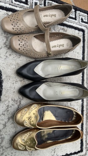 Vintage leder schuhe loafer - 3x,
