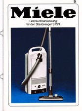 Bedienungsanleitung Staubsauger MIELE S 223, Achtziger Jahre, 16 Seiten, deutsch