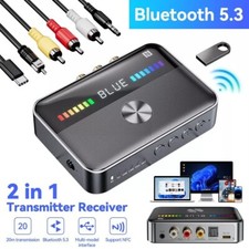 Bluetooth 5.3 Transmitter Empfänger Sender Receiver Stereo Audio AUX Adapter NFC