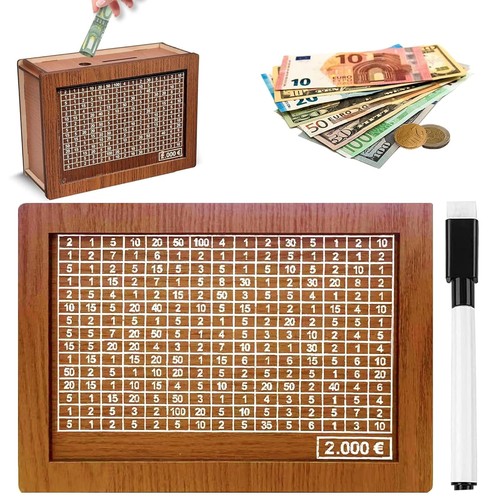 Holz spardose mit - spardose, zahlen