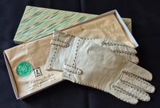 LEDER-HANDSCHUHE / cremefarben