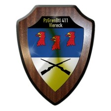Wappenschild PzGrenBtl 411 Viereck Wappen Panzergrenadierbataillon #36841