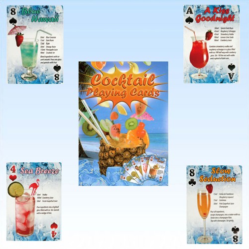Spielkarten mit cocktail - spielkarten,