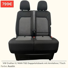 VW Crafter II / MAN TGE Doppelsitzbank Sitz mit Tisch Austin