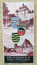 alte Shell Straßenkarte Nr. 12 Sachsen - Mitteldeutschland ca. 1930