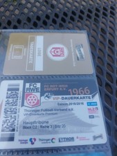 Rot Weiß Erfurt , Vip Dauerkarte 2015/16 Eintrittskarte Sammler ,   Tageskarte