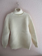 STAFFORD irischer Pullover L 40 42 44 reine Wolle Rollkragen wollweiß wie NEU