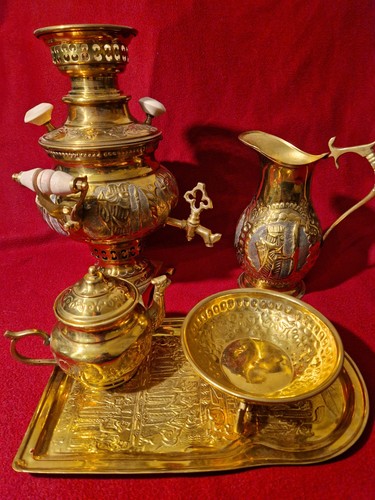 Samowar set messing - samowar-set,