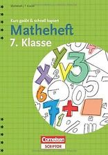 Matheheft 7. Klasse - kurz