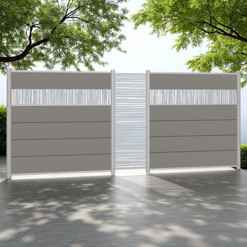 Wpc sichtschutzzaun grau - sichtschutzzaun, xl