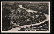 Landsberg /Lech, Teilansicht mit Brücke, Fliegeraufnahme, Ansichtskarte 