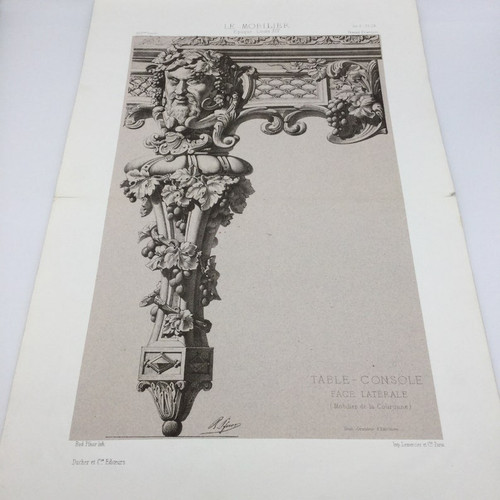 Lithographie möbelzeichnung - lithographie,,