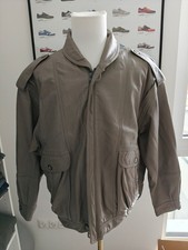 PEFRI Herren Lederjacke Jacke Echt Leder schlamm grau Vintage Retro Gr. 52 L