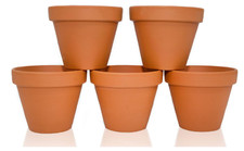 Tontöpfe 5 Stück mit Loch Blumentopf D=9 cm Made in Germany Terrakotta