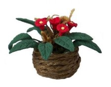 Puppenstube Miniatur - Blumen in Korb (verschiedene Farben)