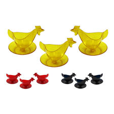 3er Set Eierbecher "Huhn" mit Glitzer Eierbehälter