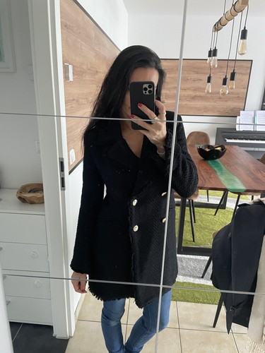 Zara jacke blazer schwarz gold - jacke,