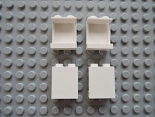 LEGO 4 x Panel Wand  Fenster 87552 1x2x2  weiß seitl. Rand