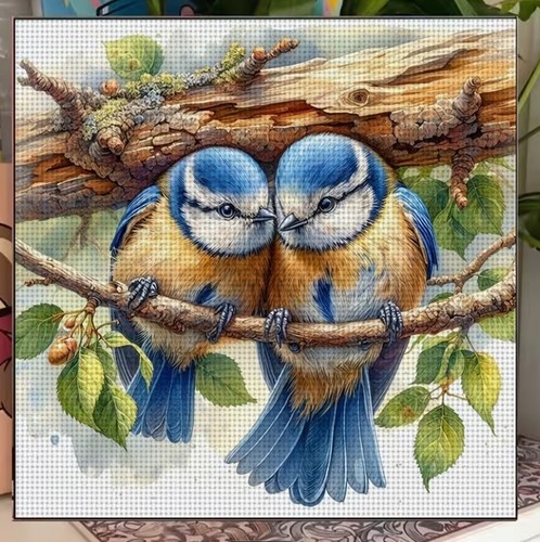 Blaue vögel auf einem - blaue, ast