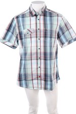 engbers Hemd Kurzarm Karo kariert  Baumwolle L blau
