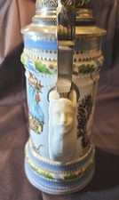 Bierkrug mit Zinndeckel /