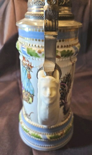 Bierkrug mit zinndeckel - bierkrug,