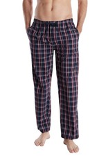 GÖTZBURG Lange Hose Herren Schlafhose Pyjamahose Sofahose Nacht blau Baumwolle