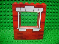 Lego Wand Panele 1x6x6 rot Feuerwehr Mauer Fenster  #24