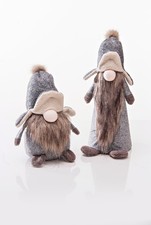 Dekofiguren Wichtel Jürgen & Sven Deko 2 Filz-Look Größe 23+31cm 2er-Set B-WARE