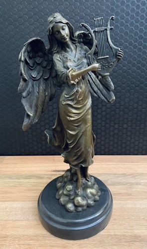 Bronzefigur engel mit - bronzefigur,