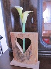 Holzscheibe mit Herzmotiv für Hölzerne Hochzeit, Deko, Geburtstag usw.