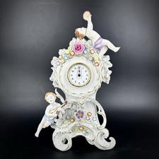 PMP Plaue - Schierholz Große Porzellan Kaminuhr Musizierende Putten Rokoko-Stil