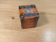 Kerze Würfel afrikanisches Ethno Muster 5 x 5 cm OVP