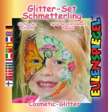 Eulenspiegel Glitzer Motiv Set Schmetterling Schmink-Set Glitter Kinderschminken
