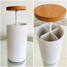 WENKO Wattestäbchenhalter Q-Tips Aufbewahrung Dose Laresa Bambus