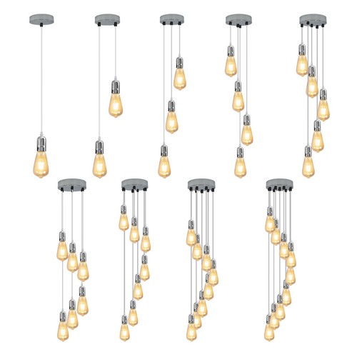 Chrom pendelleuchte e27 - chrom,