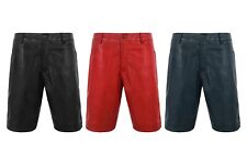 Herren Echt Leder Shorts Hose