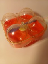 Original DDR 4 er Eierträger in Orange Eierbox Eierbehälter ( Löffel von Milka )