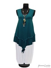 LAGENLOOK Top Tunika Long-Shirt Überwurf 44 46 48 50 52 54 56 58 L-XL-XXL-XXXL