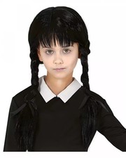 Dark Girl Kinder Perücke mit Pony als morbide Halloween Frisur
