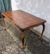 Französischer Parkett Tisch Nussbaum Couchtisch Cabriole Beine Nostalgie Schatz