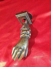 Antiker Alter Massiv Türklopfer Hand Kugel Bronze Vintage (5099)