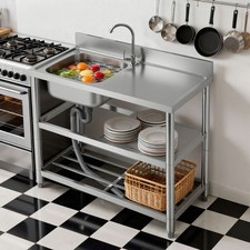 Outdoor Spüle Waschbecken Garten Küche Spülbecken 1 Becken Edelstahl Spültisch