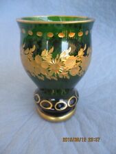 Antikes  Glas / Kelch Böhmen mit Goldmalerei Höhe 13,7cm Durch. 9cm Gewicht 500g
