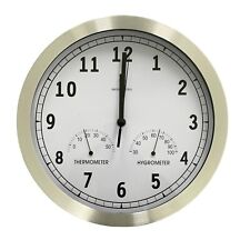 Funk Wanduhr Büro Funkuhr Geräuschlos Luftfeuchtigkeit Temperaturanzeige 30 cm