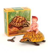Lehmann Blechspielzeug🐢Schildkröte Susi&Puppe👶1950-60er Jahre|Mint|OVP