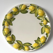 BASSANO KERAMIK Tortenplatte 36 cm ZITRONE / LIMONE Relief MEDITERRANES GESCHIRR
