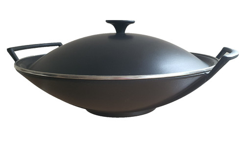 Wok pfanne mit deckel schwarz - mit,