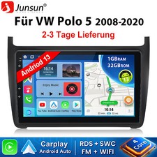 CarPlay DAB+ Android14 Autoradio GPS Nav WIFI RDS BT Für VW Polo 6R 6C 2008-2020